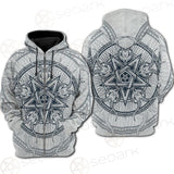 Goat Skulls And Star Rays SDN-1015 Hoodie Raglan Zip
