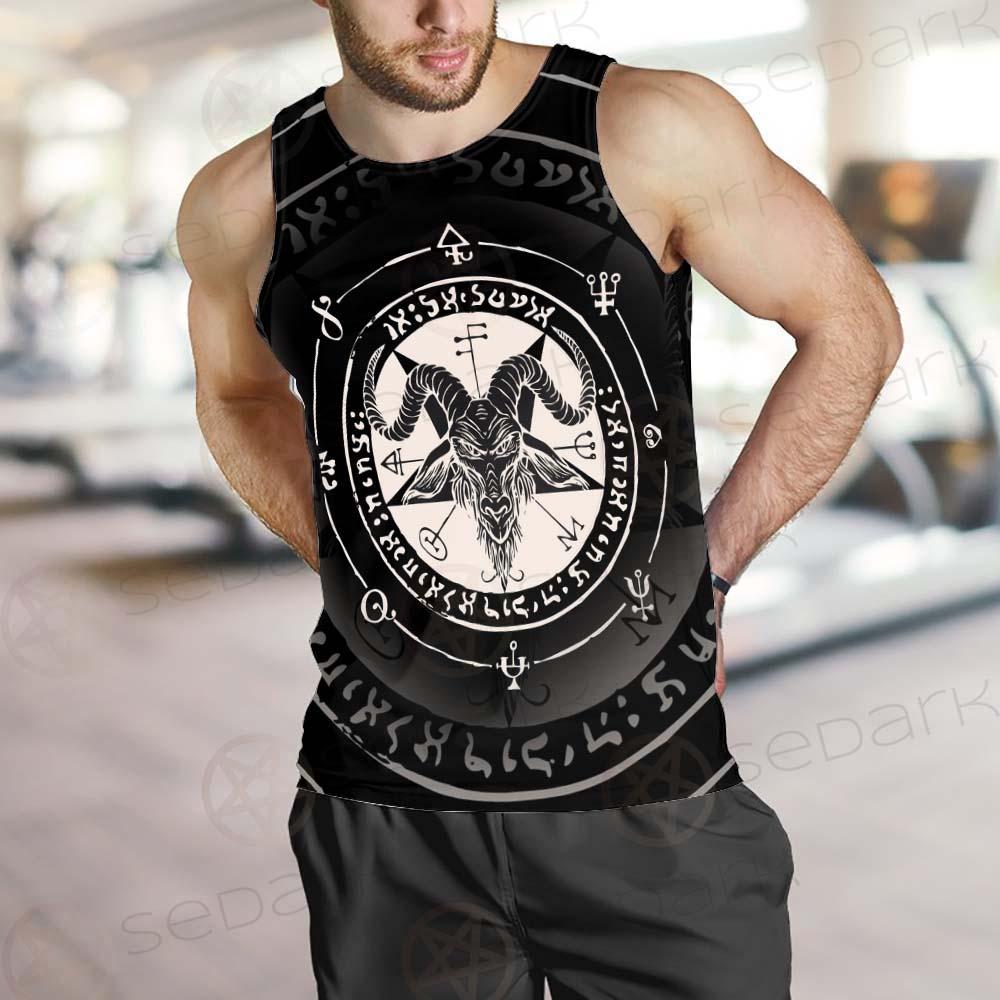 Horned Goat And Pentagram SDN-1016 Men Tank-tops