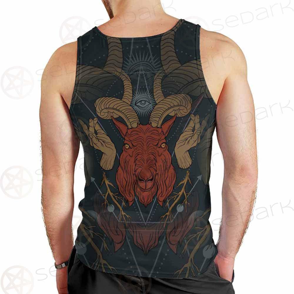 Head Satan Goat Occult SDN-1017 Men Tank-tops