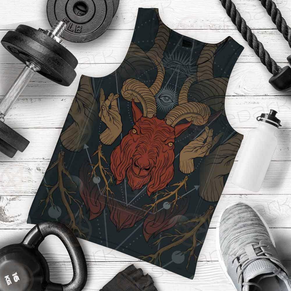 Head Satan Goat Occult SDN-1017 Men Tank-tops
