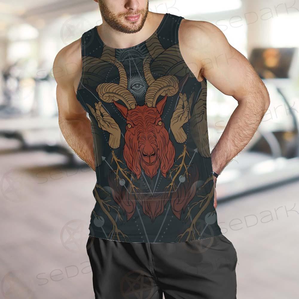Head Satan Goat Occult SDN-1017 Men Tank-tops