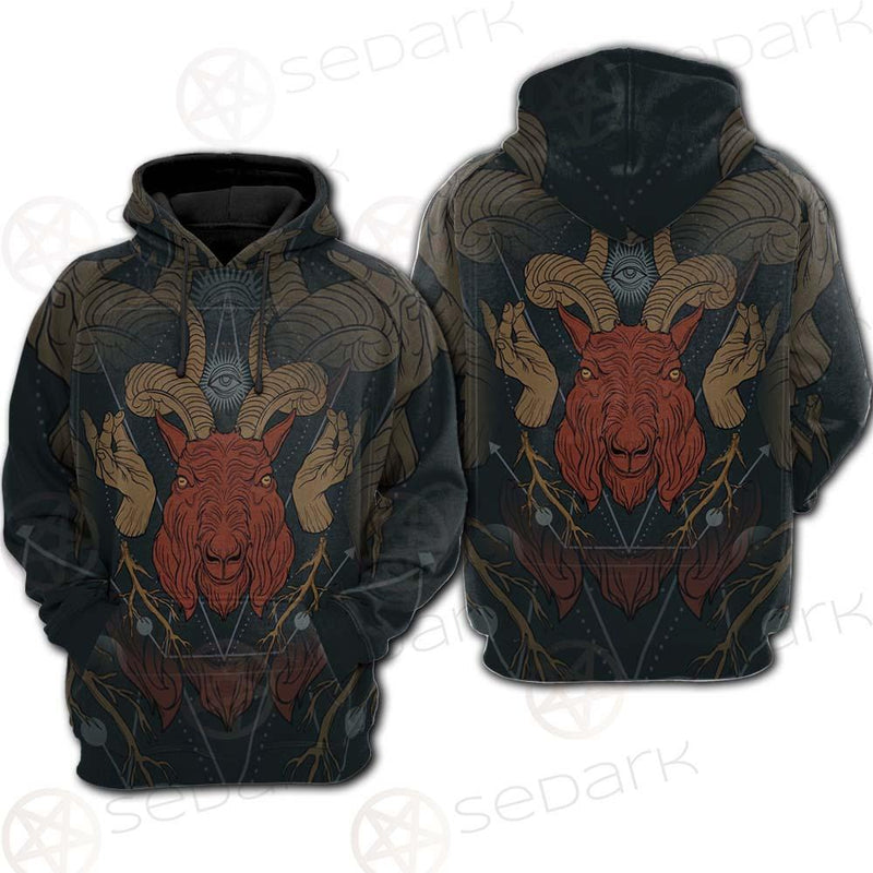 Head Satan Goat Occult SDN-1017 Hoodie Raglan