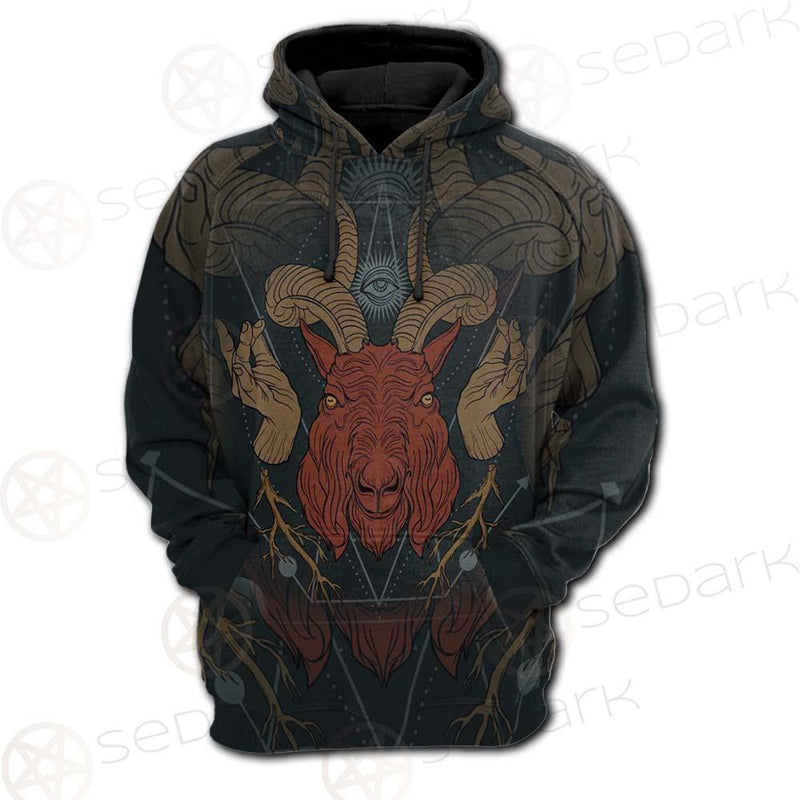 Head Satan Goat Occult SDN-1017 Hoodie Raglan