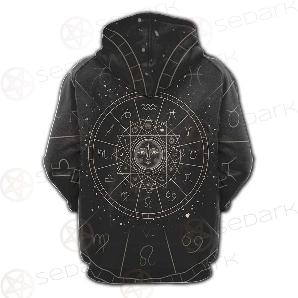 Vector Illustration Set Of Moon Phases SDN-1018 Hoodie Raglan