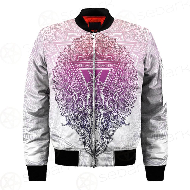 Pentagram Sign Head Of Demon Baphomet Bomber Jacket