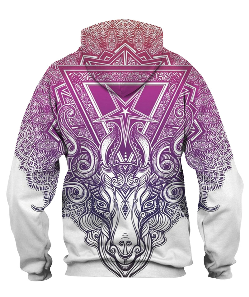 Pentagram Sign Head Of Demon Baphomet Hoodie