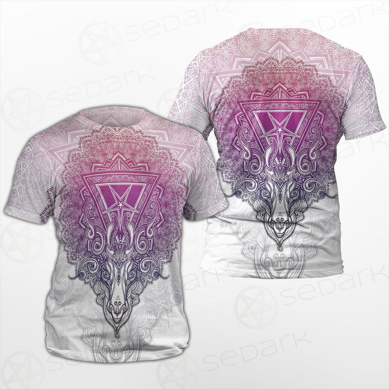 Pentagram Sign Head Of Demon Baphomet Unisex T-shirt