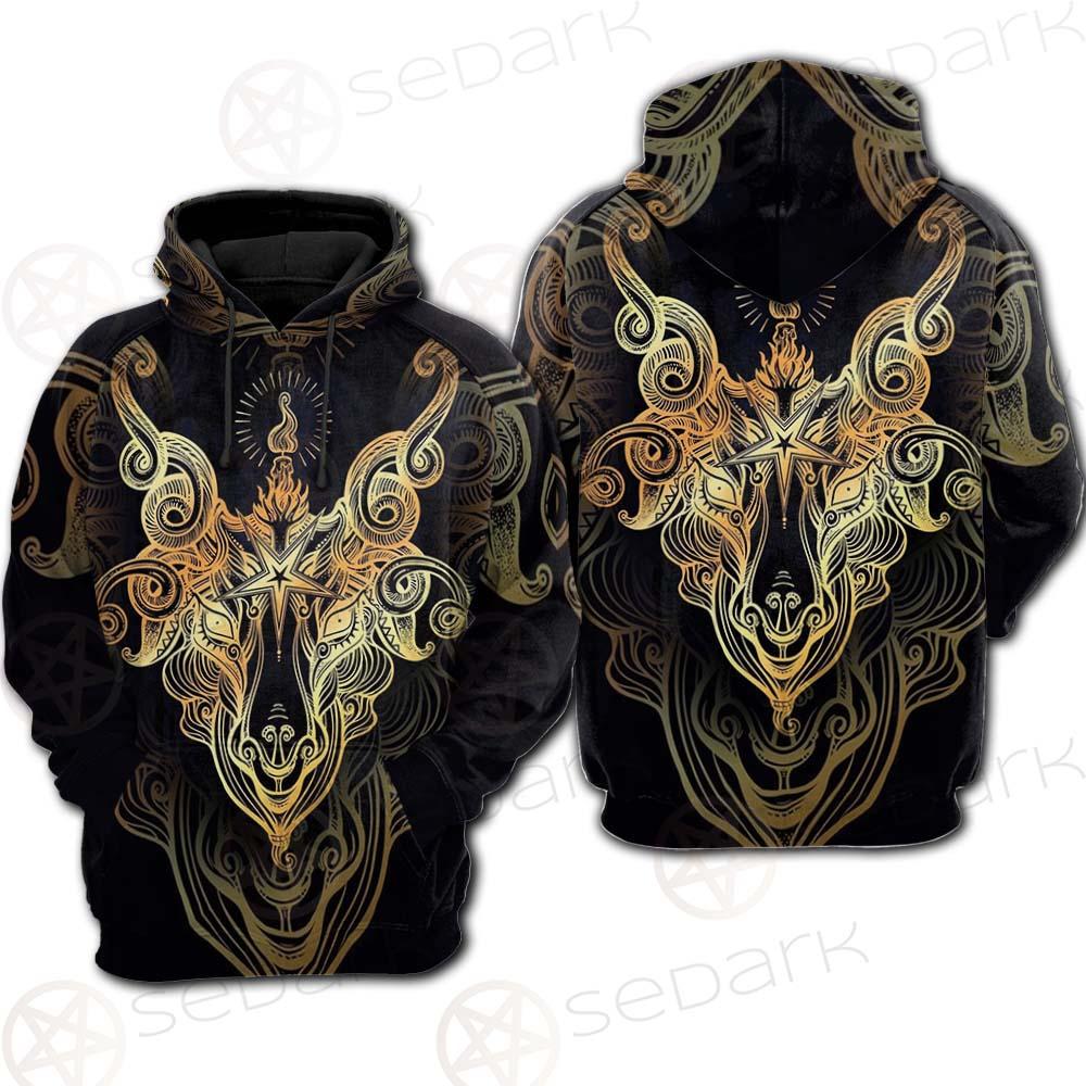 Satanic Goat Head SDN-1020 Hoodie Raglan