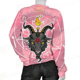 Baphomet Head In Pink Circle Unisex Sweatshirt