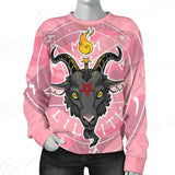 Baphomet Head In Pink Circle Unisex Sweatshirt