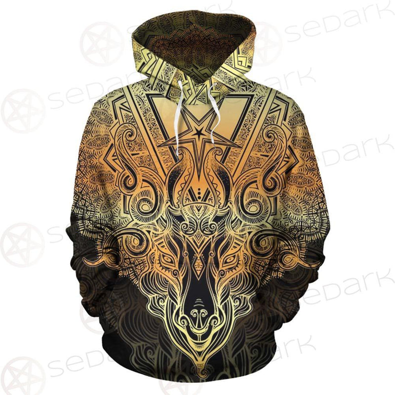 Pentagram Sign Head Of Demon Baphomet SDN-1024 Hoodie Allover