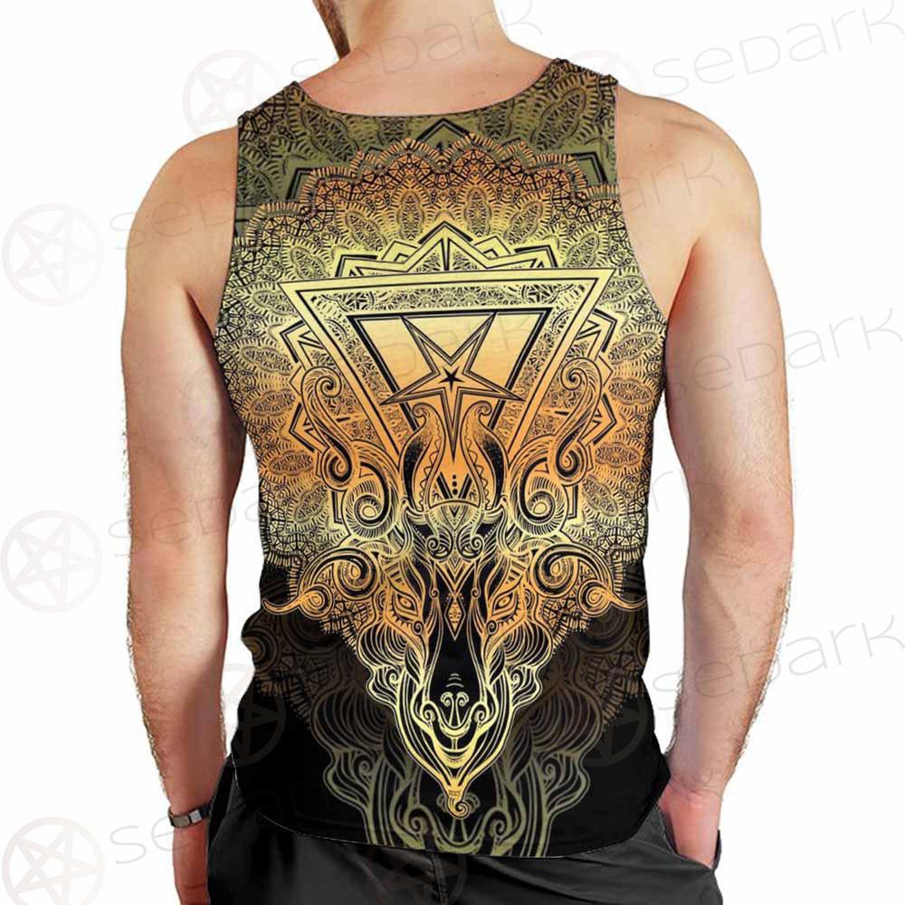 Pentagram Sign Head Of Demon Baphomet SDN-1024 Men Tank-tops