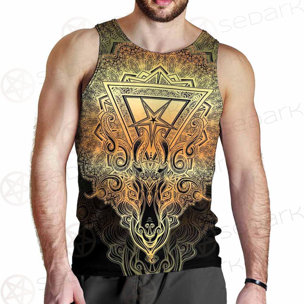 Pentagram Sign Head Of Demon Baphomet SDN-1024 Men Tank-tops