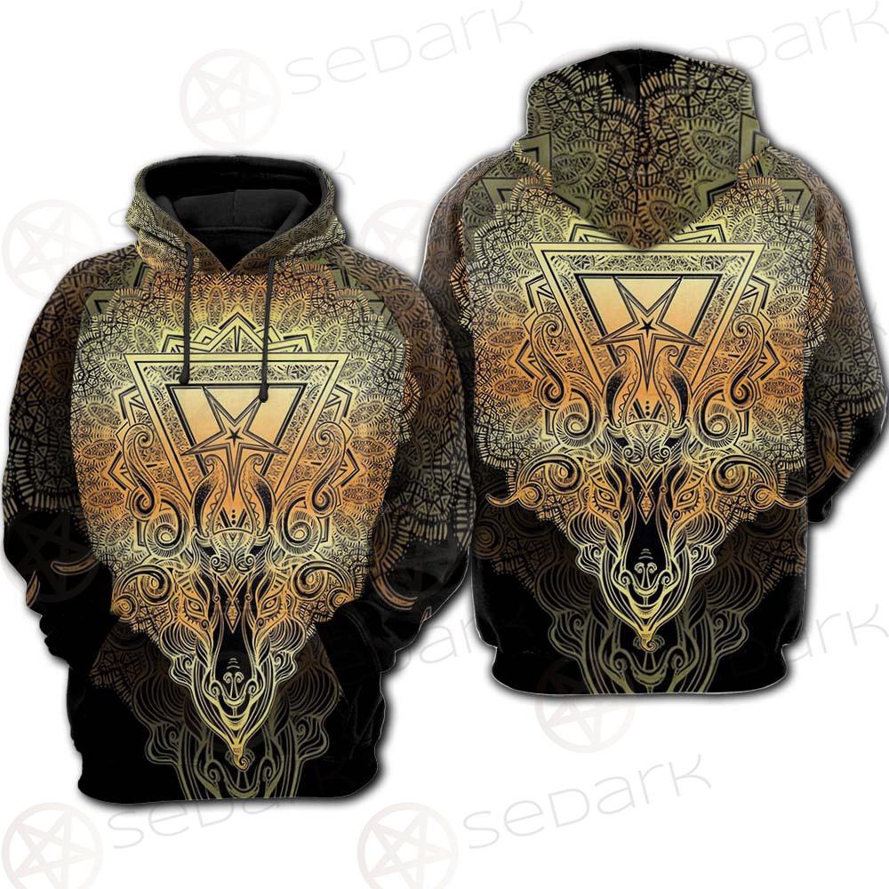 Pentagram Sign Head Of Demon Baphomet SDN-1024 Hoodie Raglan