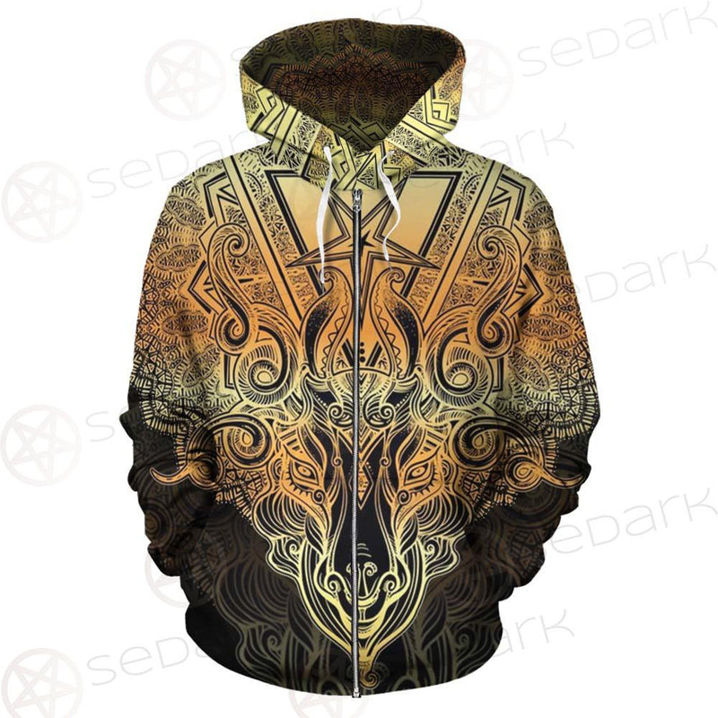 Pentagram Sign Head Of Demon Baphomet SDN-1024 Zip-up Hoodies