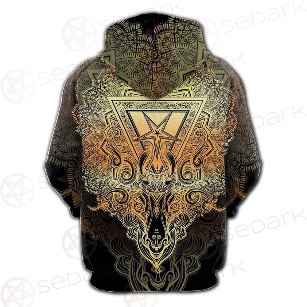 Pentagram Sign Head Of Demon Baphomet SDN-1024 Hoodie Raglan