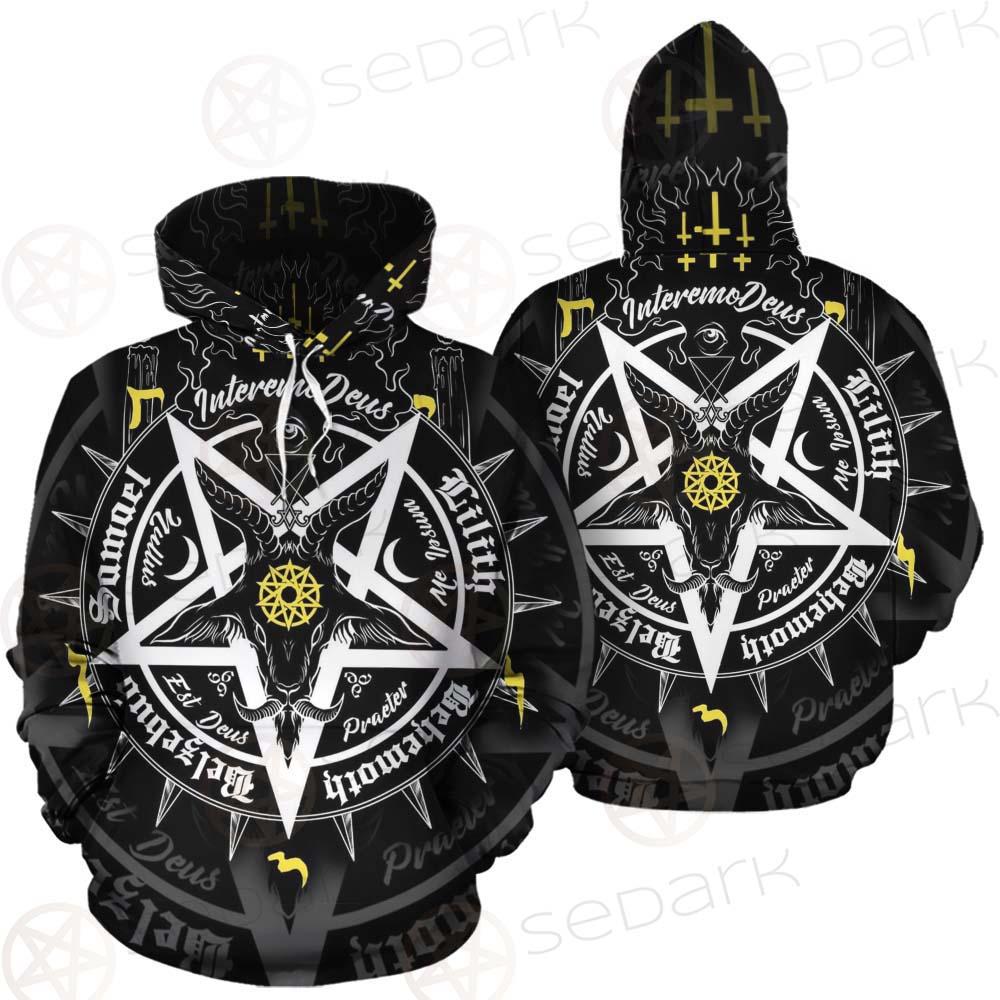 Pentagram Baphomet Occult Illustration SDN-1027 Hoodie Allover