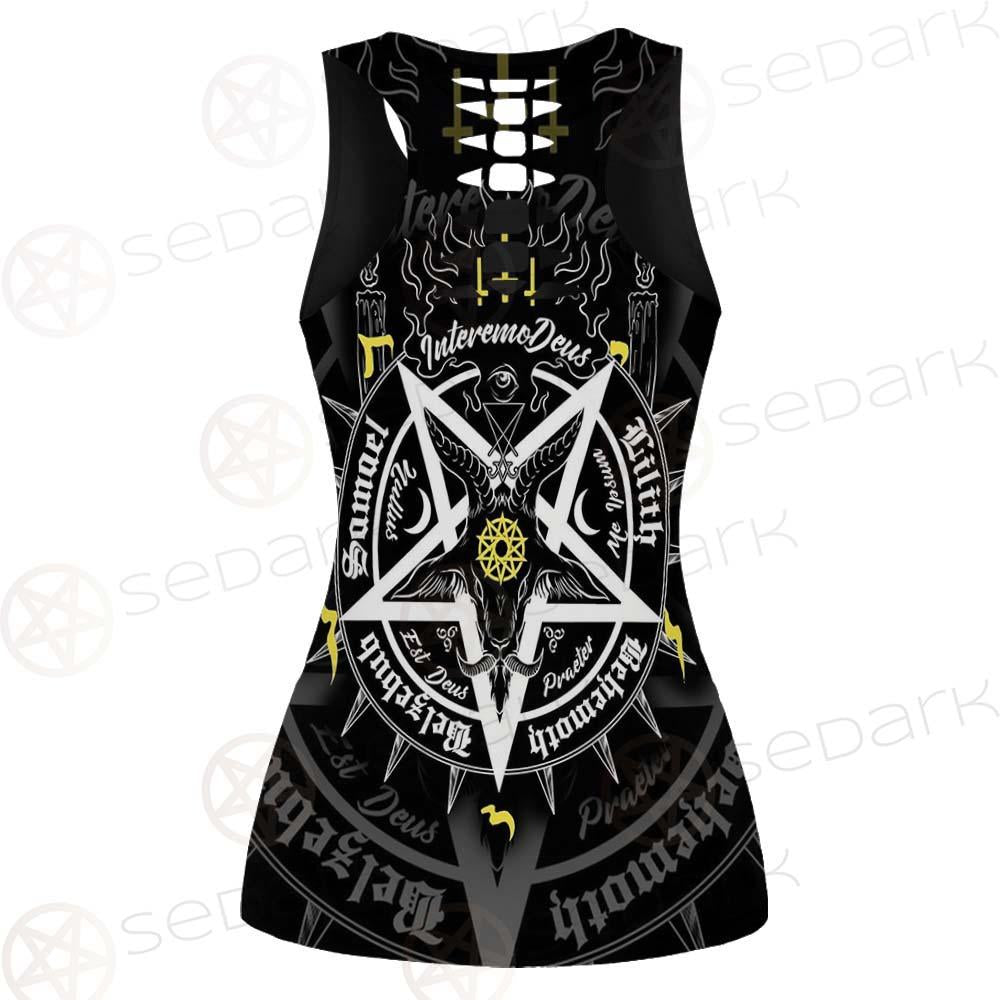 Pentagram Baphomet Occult Illustration SDN-1027 Hollow Out Tank Top
