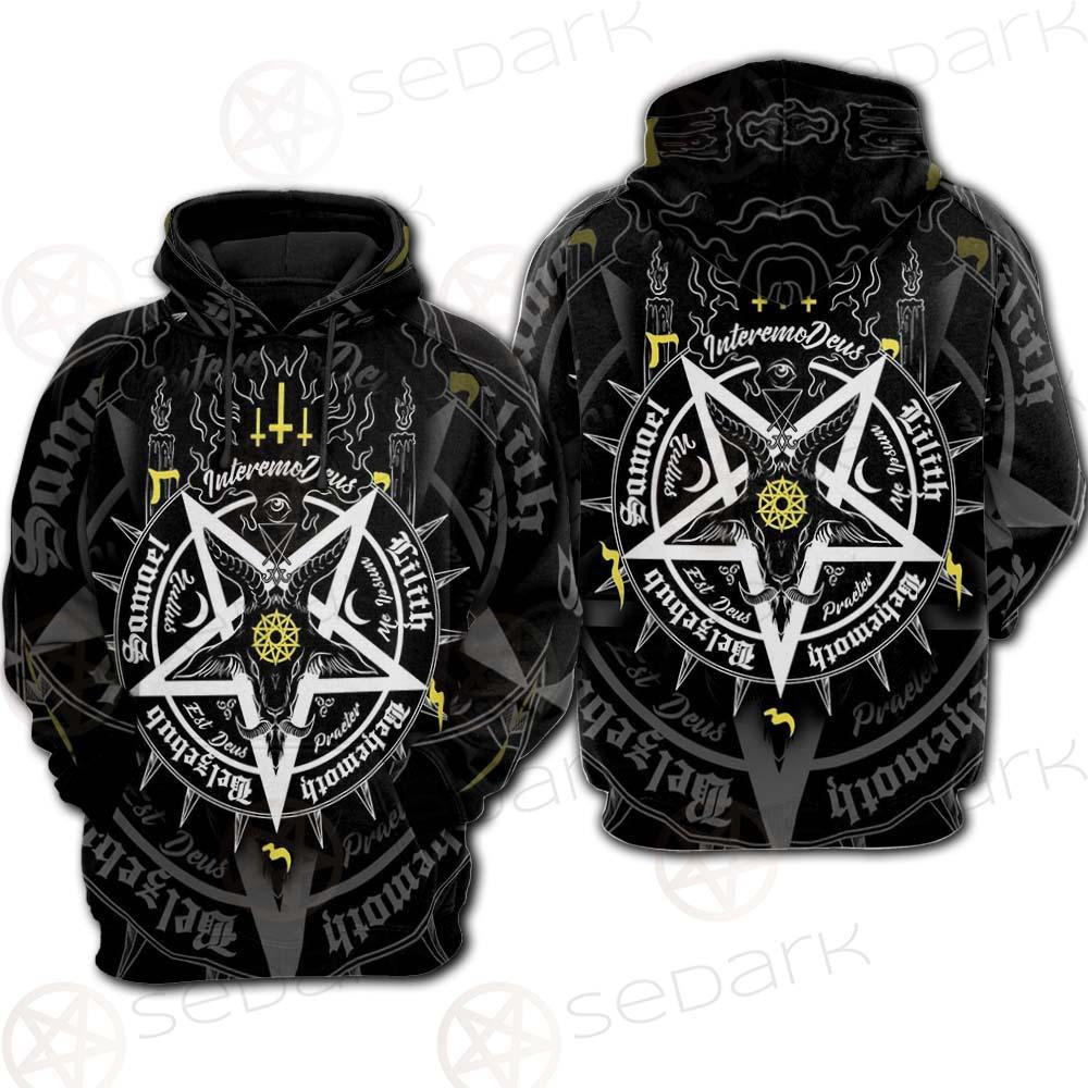 Pentagram Baphomet Occult Illustration SDN-1027 Hoodie Raglan