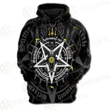 Pentagram Baphomet Occult Illustration SDN-1027 Hoodie Raglan