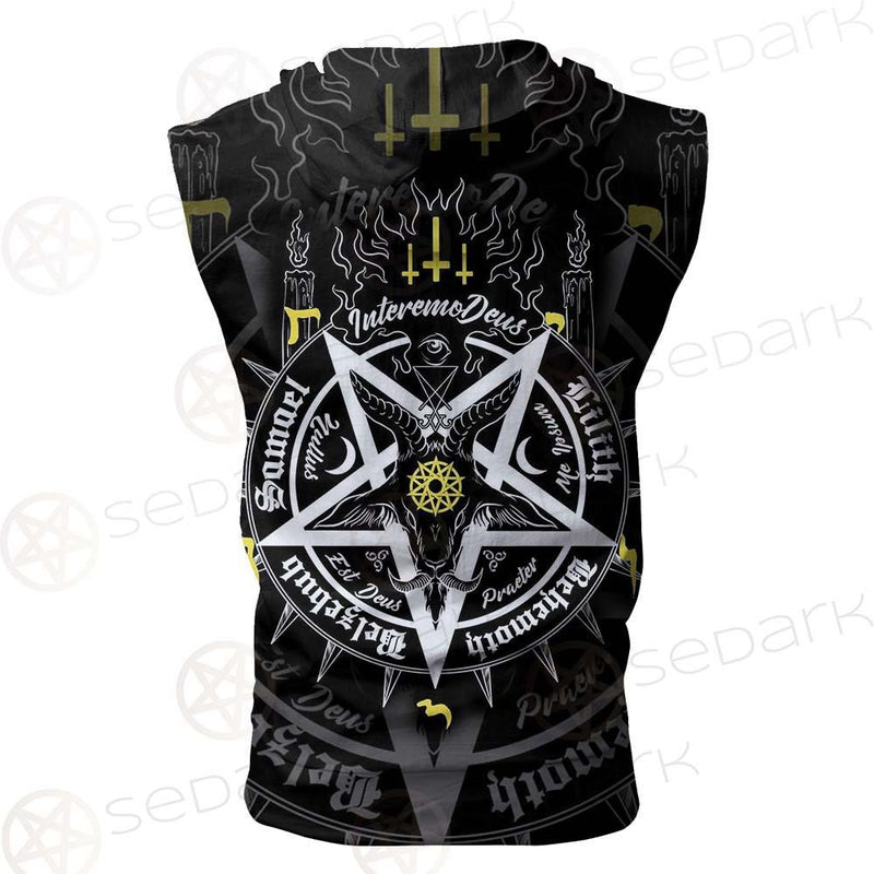 Pentagram Baphomet Occult Illustration SDN-1027 Zip Sleeveless Hoodie