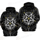 Pentagram Baphomet Occult Illustration SDN-1027 Hoodie Raglan Zip
