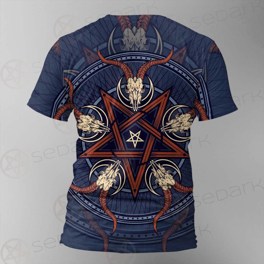 Stylish Pentagram With Goat Skulls SDN-1028 Unisex T-shirt