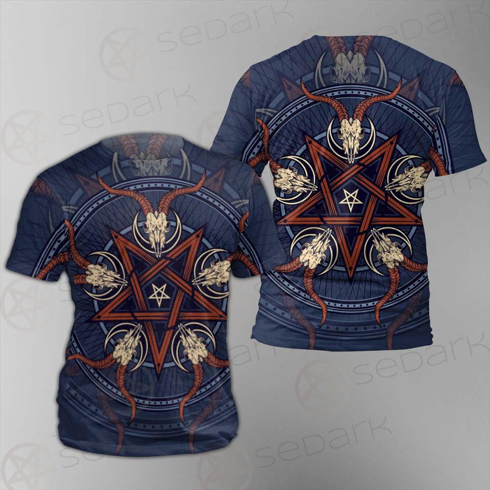 Stylish Pentagram With Goat Skulls SDN-1028 Unisex T-shirt