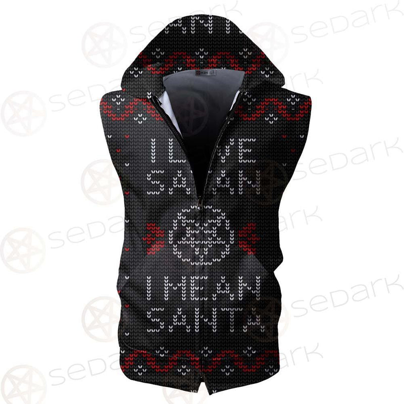 Pentagram And Inscription SDN-1031 Zip Sleeveless Hoodie