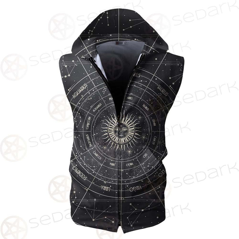 Moonlight Activity In Vintage SDN-1034 Zip Sleeveless Hoodie