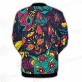 Cat Skull With Floral Ornament SDN-1046 Button Jacket