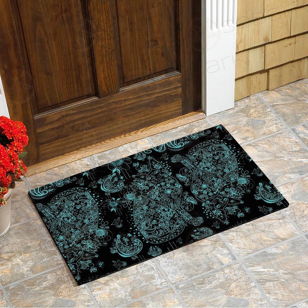 Black Sphynx Cat Tattoo SDN-1048 Door Mat