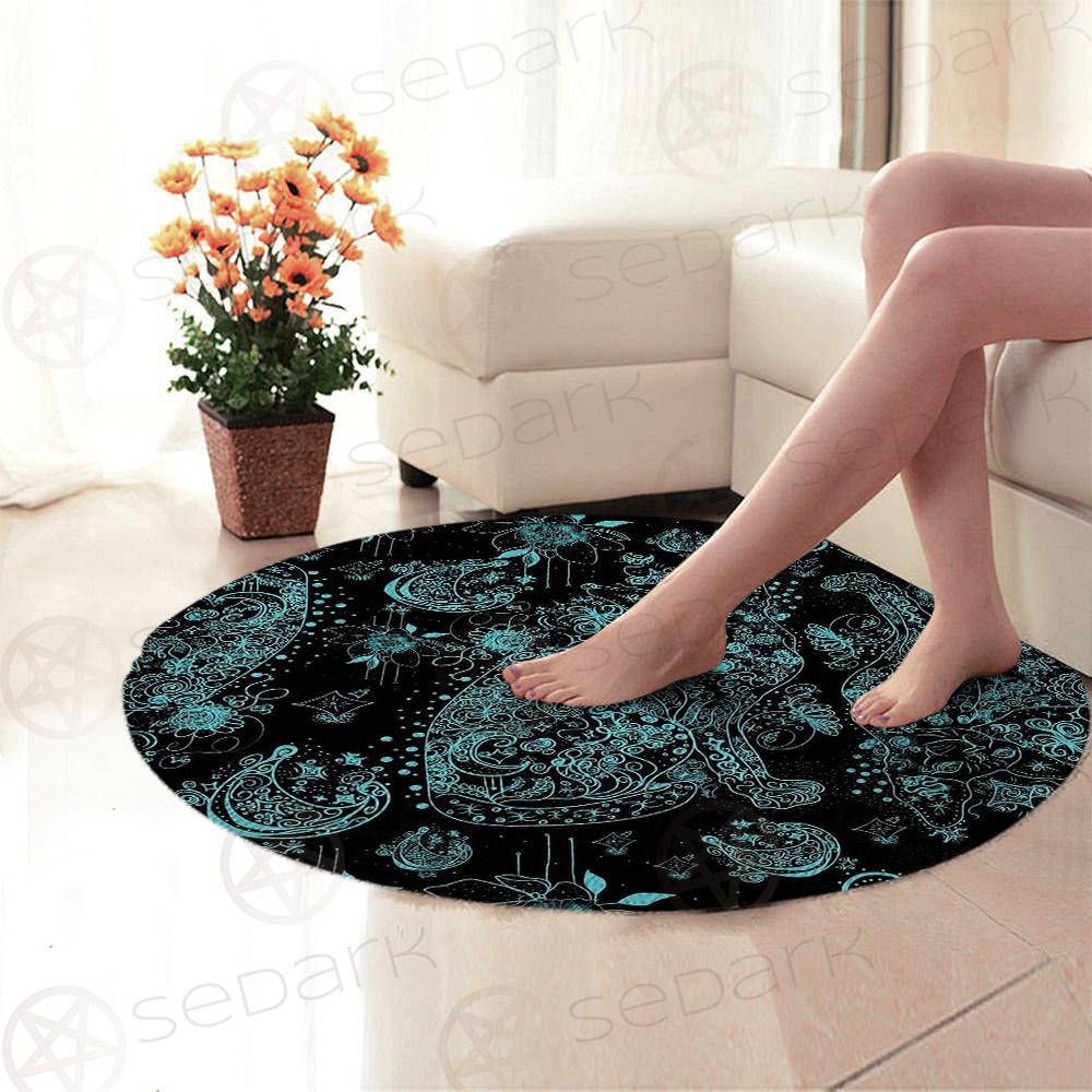 Black Sphynx Cat Tattoo SDN-1048 Round Carpet