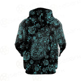 Black Sphynx Cat Tattoo Pattern Hoodie Raglan Zip