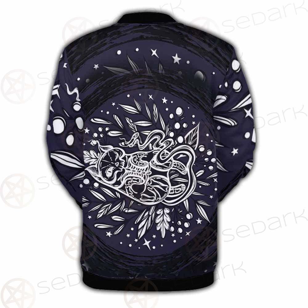 Mystical Cat Skeleton Lies In The Grass SDN-1050 Button Jacket