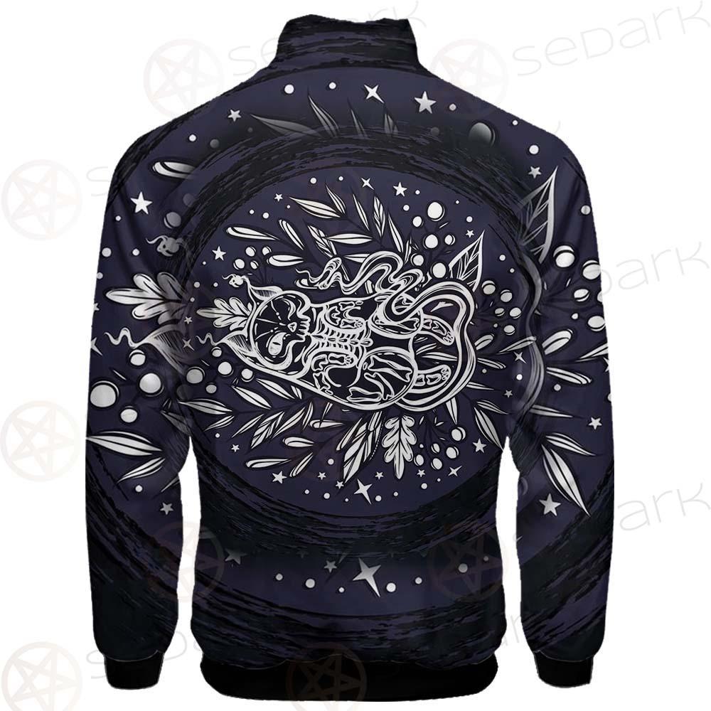 Mystical Cat Skeleton Lies In The Grass SDN-1050 Jacket