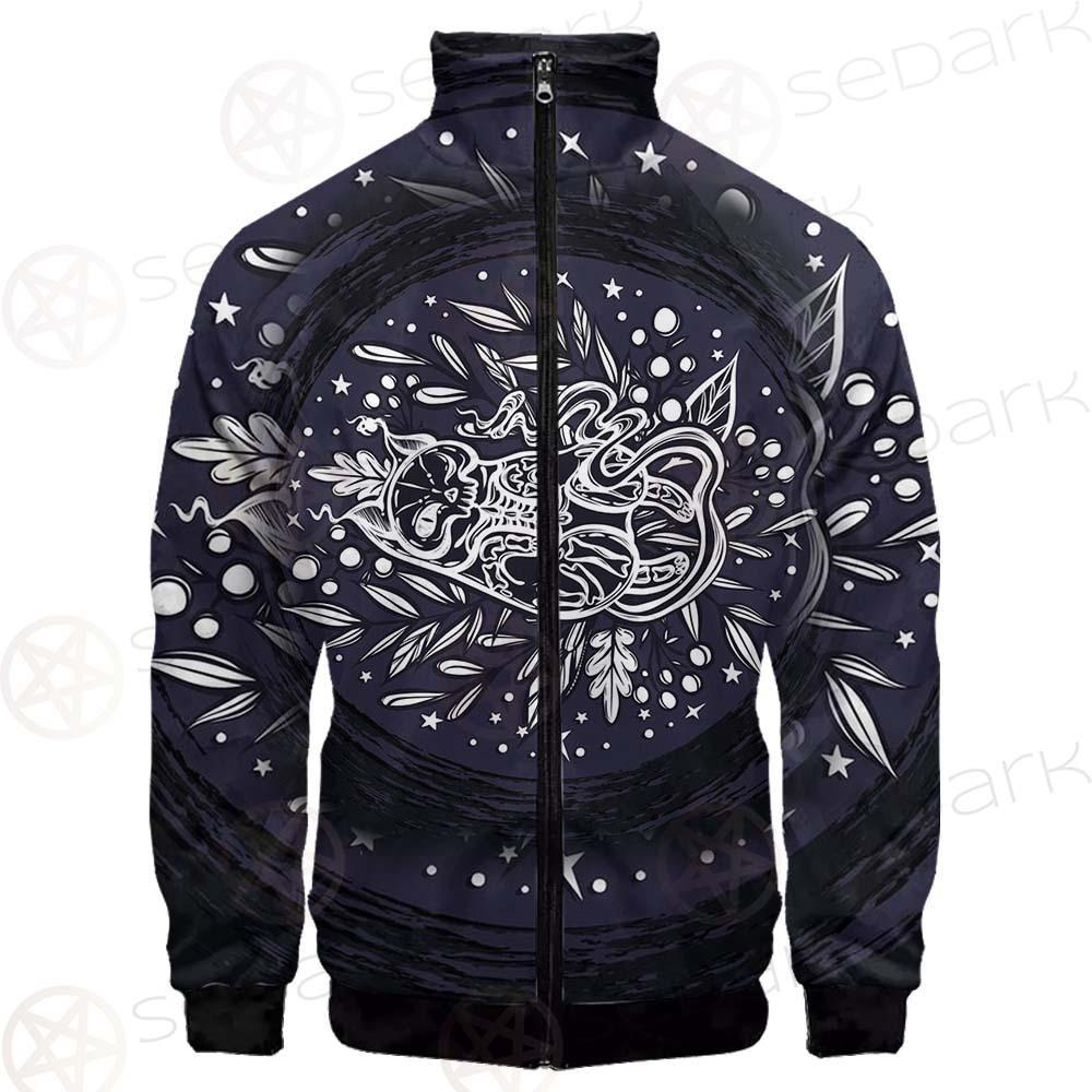 Mystical Cat Skeleton Lies In The Grass SDN-1050 Jacket