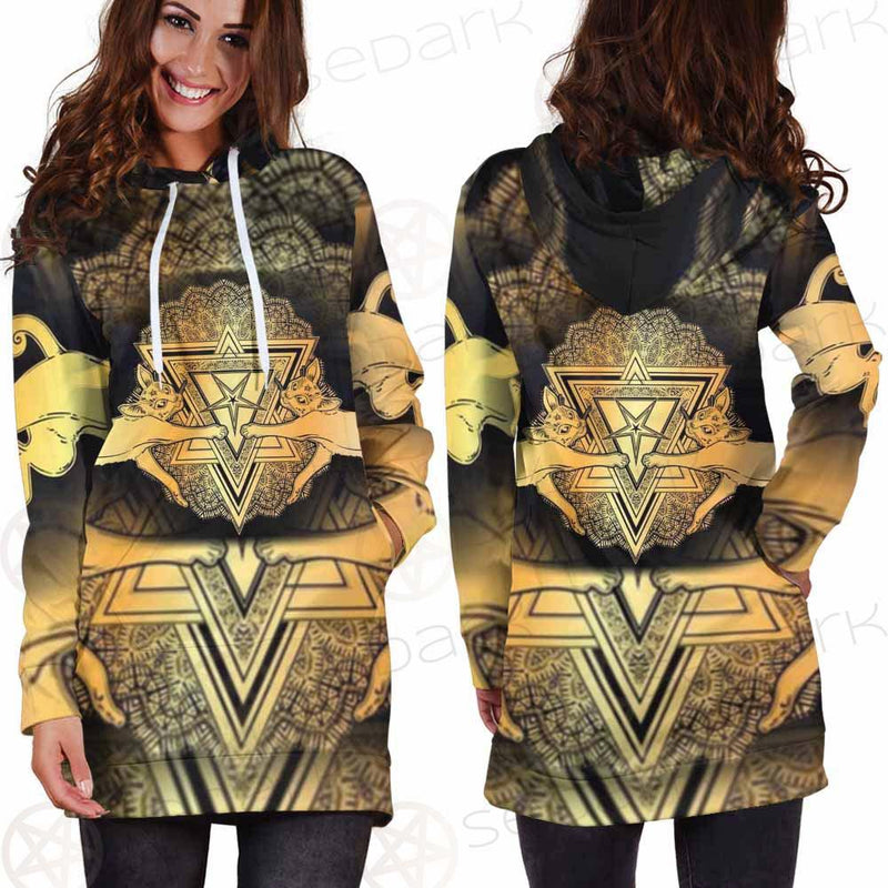 Jumping Silhouette Portrait SDN-1051 Hoodie Dress