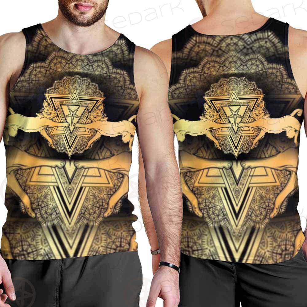 Jumping Silhouette Portrait SDN-1051 Men Tank-tops