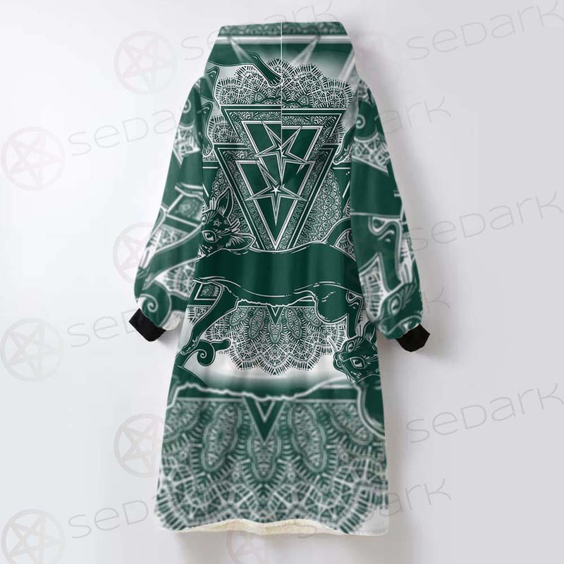 Cat Jumping Seamless Pattern SDN-1052 Oversized Sherpa Blanket Hoodie