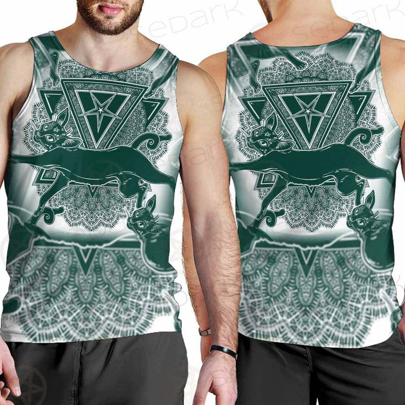 Cat Jumping Seamless Pattern SDN-1052 Men Tank-tops