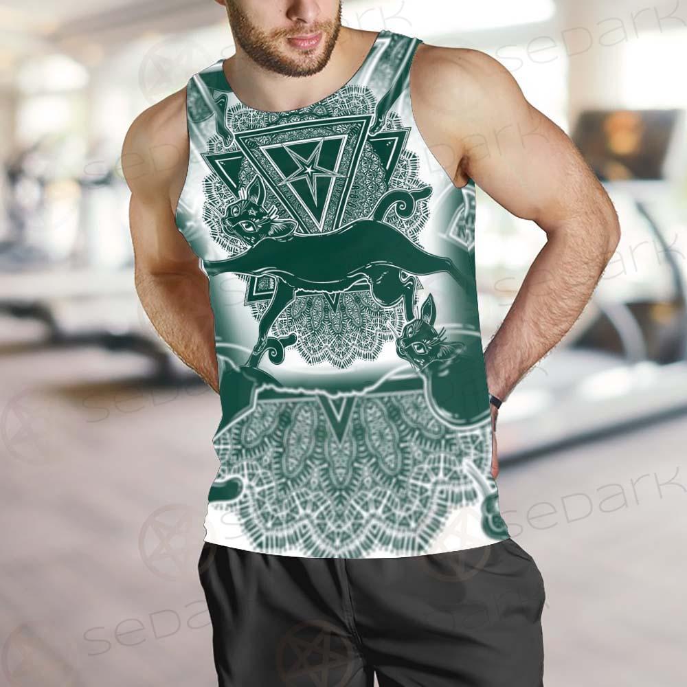 Cat Jumping Seamless Pattern SDN-1052 Men Tank-tops