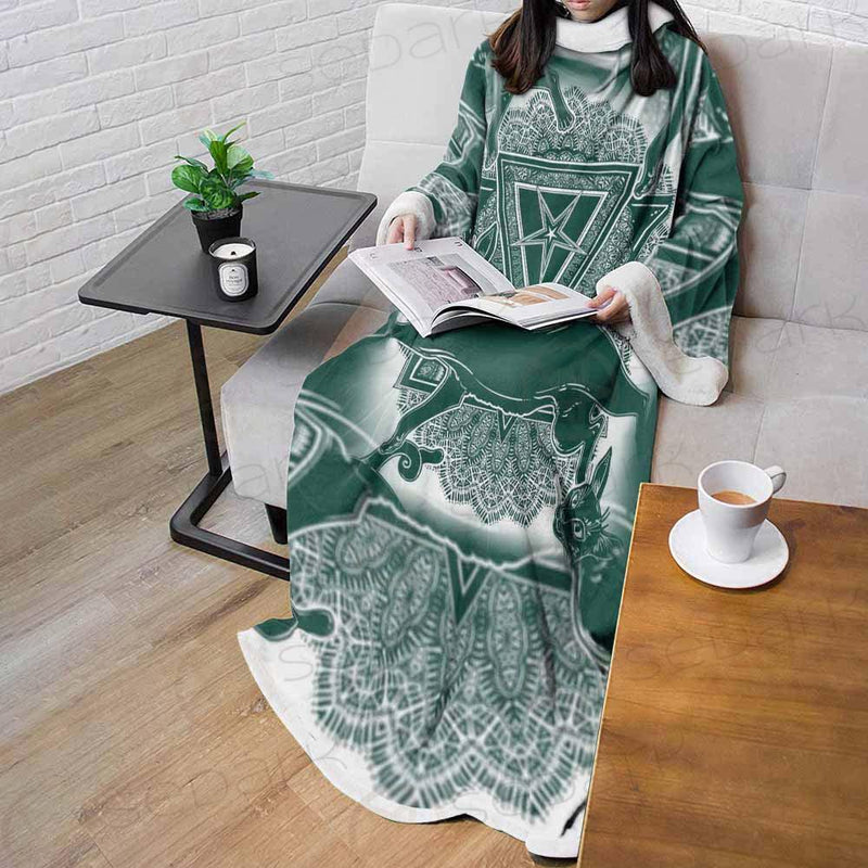 Cat Jumping Seamless Pattern SDN-1052 Sleeved Blanket