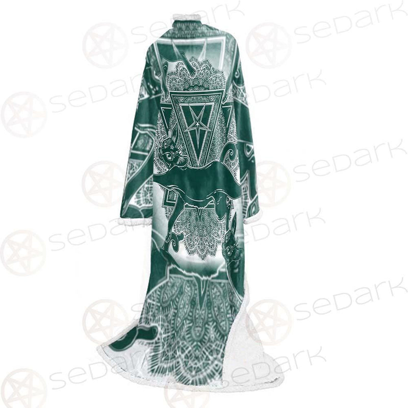 Cat Jumping Seamless Pattern SDN-1052 Sleeved Blanket