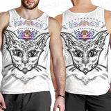 Cat Head Portrait With A Crown SDN-1053 Men Tank-tops