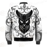Black Cat Face With Floral Elements. SDN-1054 Jacket