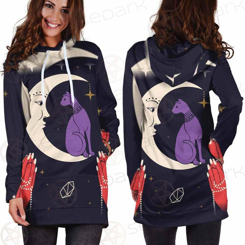 I Am A Moonchild Text SDN-1055 Hoodie Dress