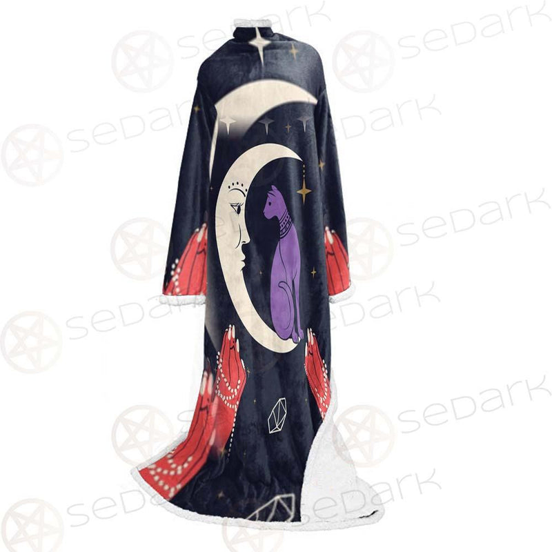 I Am A Moonchild Text SDN-1055 Sleeved Blanket