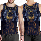 Black Cat Silhouette Portrait SDN-1056 Men Tank-tops