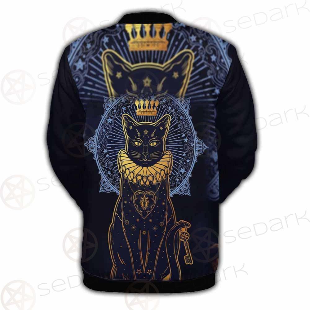Black Cat Silhouette Portrait SDN-1056 Button Jacket